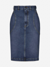 ALAÏA DENIM PENCIL SKIRT