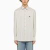 Etro Men's White/green Striped Long Sleeved Shirt | Size 41 Cm | Mrib000299tr507 In Multicolor