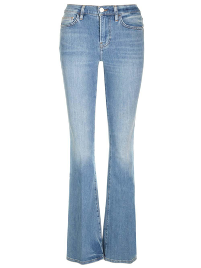 Frame Mid Rise Flared Jeans In Light Blue