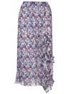 Ganni Printed Georgette Midi Skirt In Multicolor