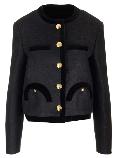 Blazé Milano Mengi Cropped Jacket In Black