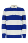Polo Ralph Lauren Classic Fit Striped Jersey Rugby Shirt In Cruise Royal Oxford