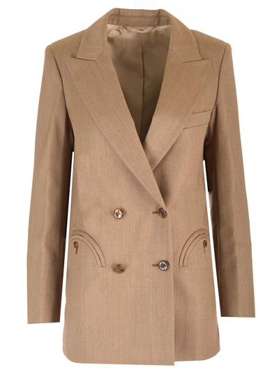 Blazé Milano Kamaxitha Double-breasted Blazer In Beige