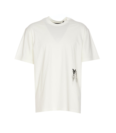 Y-3 Blur Logo T-shirt In Cream