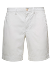 RALPH LAUREN WHITE CHINO SHORTS WITH LOGO PATCH IN COTTON MAN