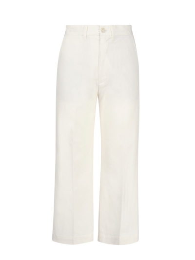 Ralph Lauren Flared Cropped Trousers In Warm White