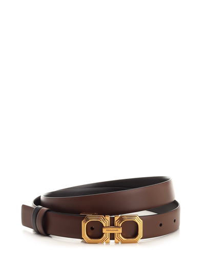 Ferragamo Gancini Buckle Belt In White