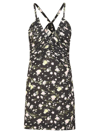 Zadig & Voltaire Randa Crinkled Rose Printed Mini Dress In Noir