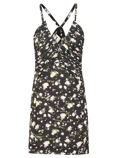 Zadig &amp; Voltaire Randa Crinkled Rose Printed Mini Dress In Noir