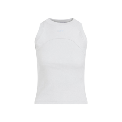 OFF-WHITE LOGO EMBROIDERED SLEEVELESS TOP