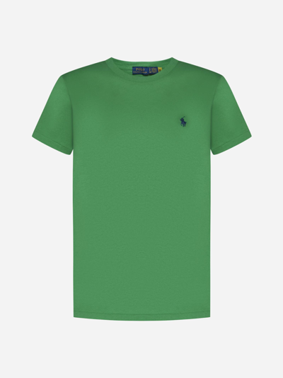 Ralph Lauren Logo Cotton T-shirt In Preppy Green
