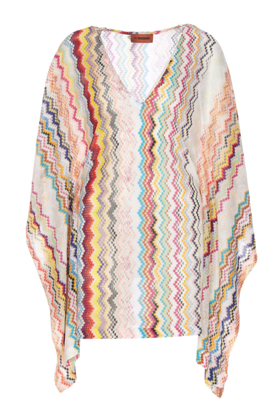 missoni short beach dress Short dress in lam viscose blend with lace motif Multicoloured