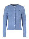 Ralph Lauren Cable-knit Cotton Crewneck Cardigan In New Litchfield Blue