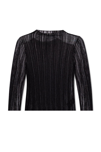 Anine Bing Amy Ribbed Top In Black