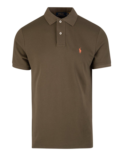 Ralph Lauren Pony Embroidered Short-sleeved Polo Shirt In Canopy Olive
