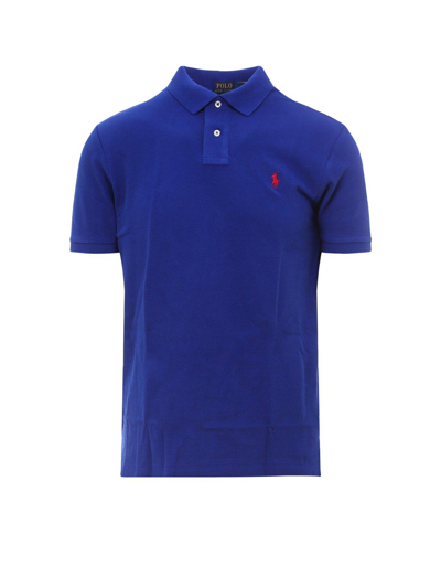 Ralph Lauren Logo Embroidered Polo Shirt In Blue