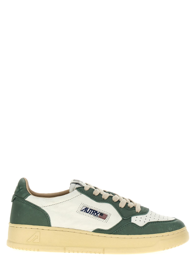 Autry Medalist Low Sneakers In Wash Wht Military