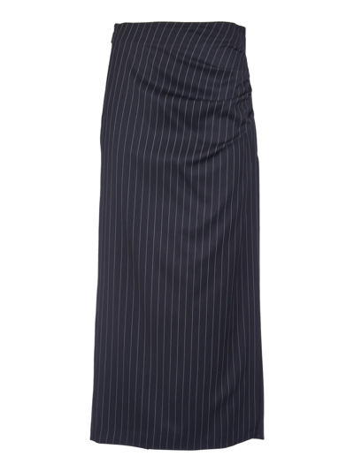Msgm Pinstripe Skirt In Blue