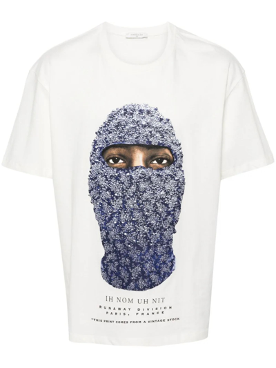 Ih Nom Uh Nit Face-print Cotton T-shirt In White