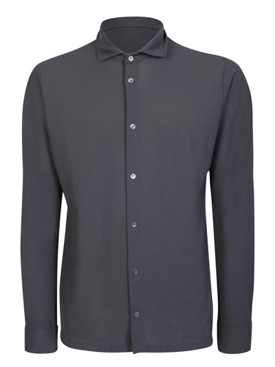 Zanone Buttoned Long-sleeved Shirt In Grey