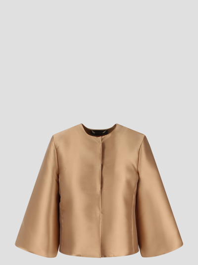 Alberta Ferretti Short Profile Casual Jacket In Brown