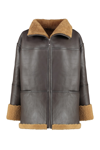 Totême Signature Shearling Jacket Chocolate In Marrone
