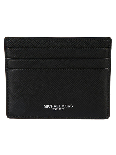 Michael Kors Logo Embossed Cardholder In Black