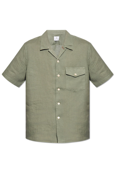 Ps By Paul Smith Linen Shirt In Green