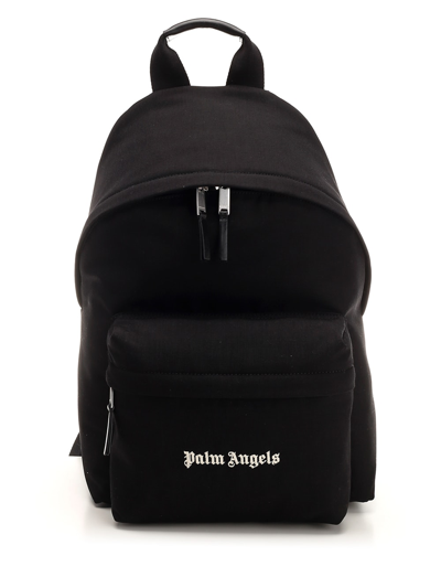 Palm Angels Logo-embroidered Backpack In Black