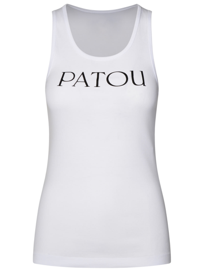 Patou White Cotton Tank Top