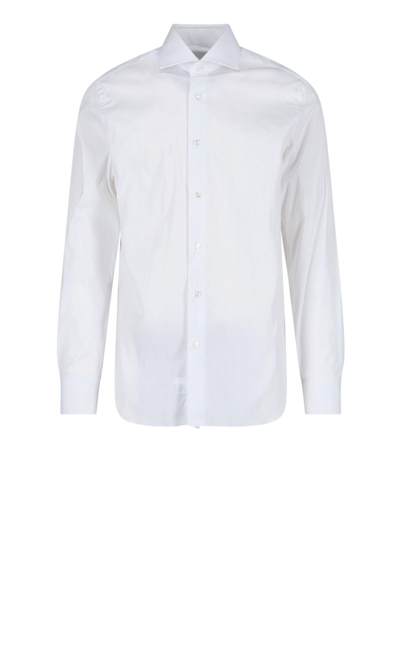 Barba Napoli Cotton Stretch Shirt In White