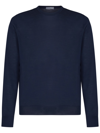 Drumohr Basic Sweater In Blue Wool Navy Tone