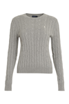Ralph Lauren Cable-knit Cashmere Sweater In Grey Mouline