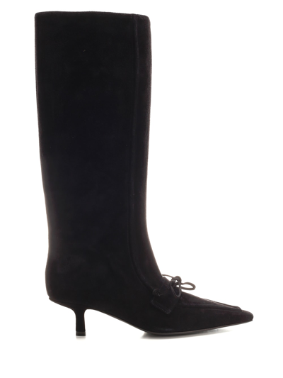 Burberry Suede Storm Boots In Black