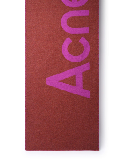 Acne Studios Fuchsia Wool Blend Scarf In Pink