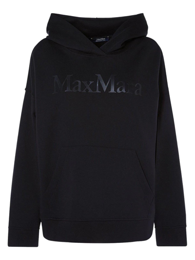 's Max Mara Logo Printed Long-sleeved Hoodie In Black