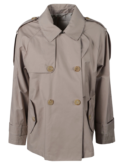 Max Mara The Cube Jtrench Double-breasted Long Coat In Beige