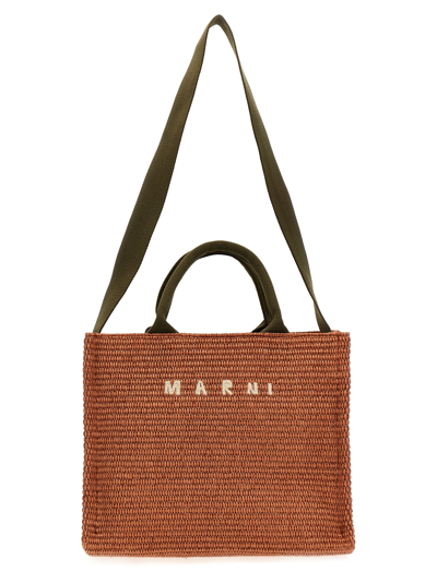 Marni East/west Small Shopping Bag In Green