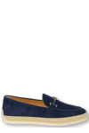 TOD'S 92K T-RING RAFIA LOAFERS