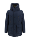 Woolrich Midnight Blue Cotton Down Jacket In Blue