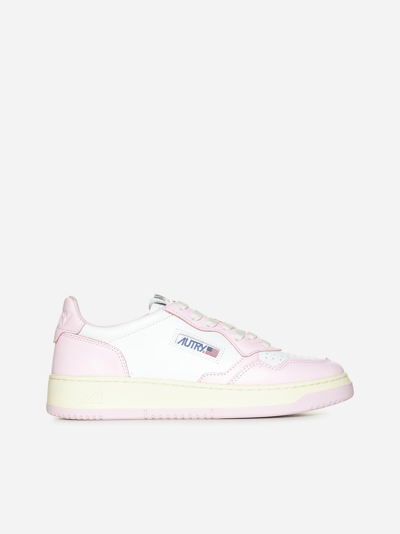 Autry Medalist Leather Sneakers In Blush Bride