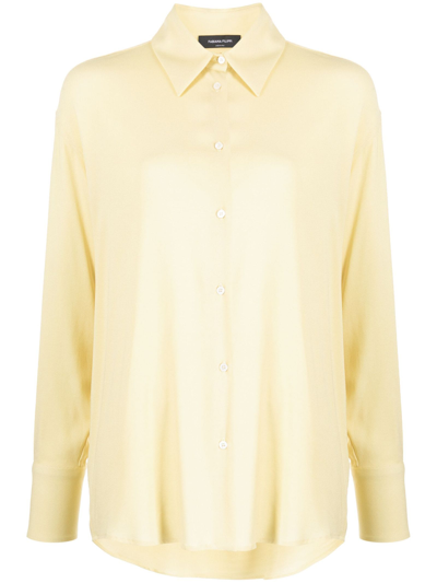 Fabiana Filippi Crepe Semi-sheer Shirt In Gray