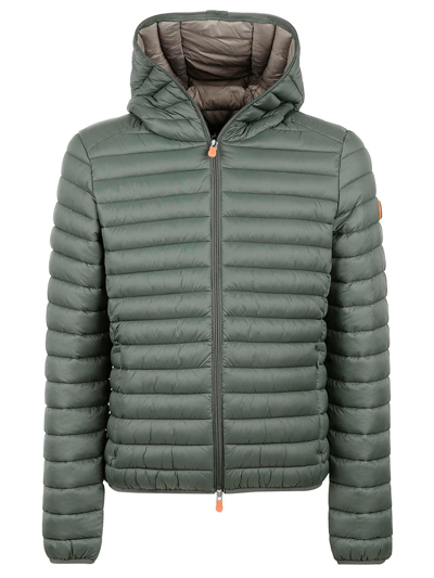 Save The Duck Zip Up Hooded Jacket In Verde