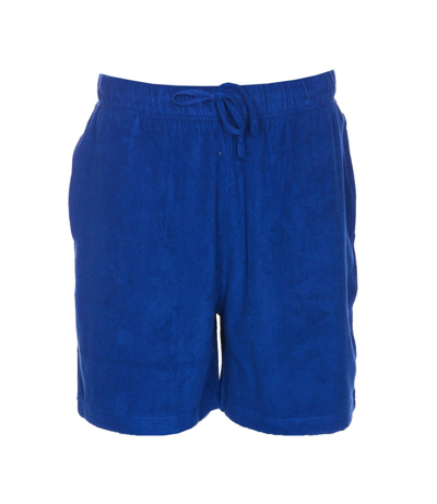Burberry Ekd-print Towelled Shorts In Blue