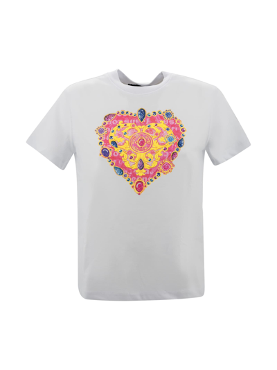 VERSACE JEANS COUTURE HEART COUTURE COTTON T-SHIRT VERSACE JEANS COUTURE