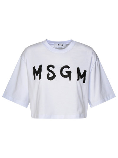 Msgm White Cotton T-shirt