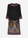 Etro Paisley Print Viscose Dress In Black