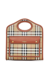 Burberry Printed Canvas And Leather Mini Pocket Handbag In Brown