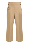 Polo Ralph Lauren Wide Leg Cropped Sailor Pant In Tan In Beige