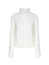 Genny Roll-neck Ribbed Jumper In White